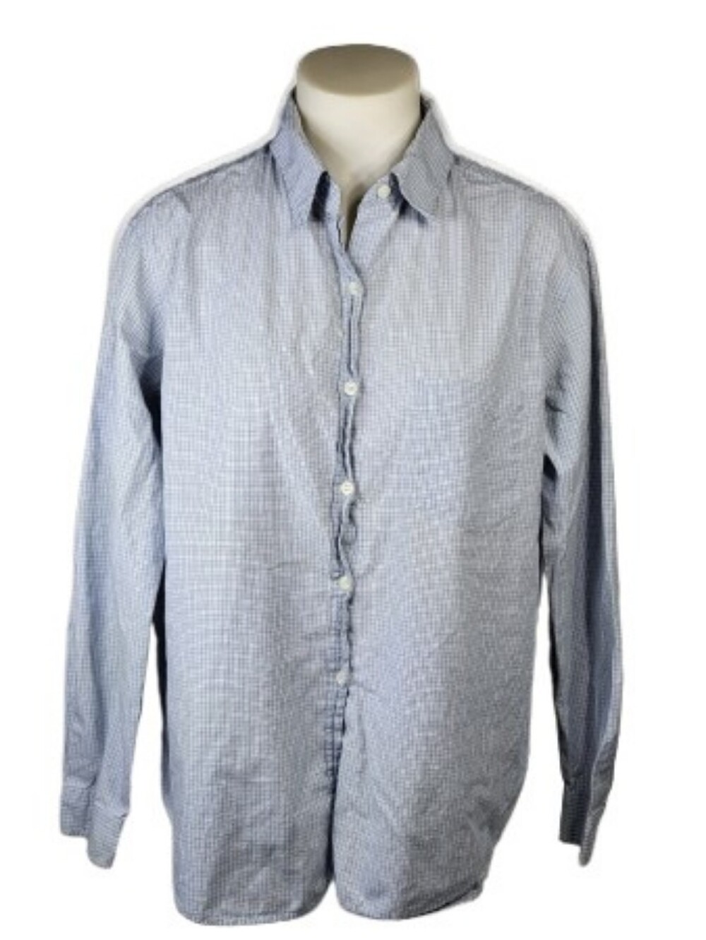 Evan Picone Men's Blue Long Sleeve Button Down Shirt Sz 16
